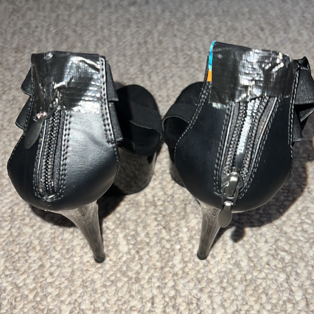 Strappy Black Platform Stiletto Heels SIZE: 8 - Picture 5 of 12